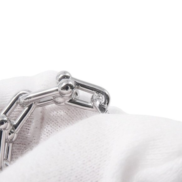 TIFFANY&Co. Hardware Small Link Ring Size Approximately No. 12 18K White Gol - Picture 14 of 14